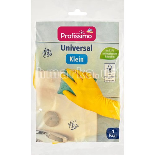 Фото Резиновые перчатки Profissimo универсальные, маленький размер, 1 пара № 1