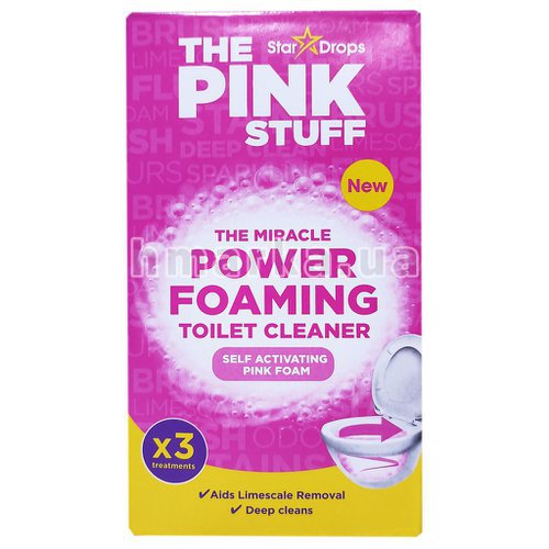 Фото Пенный порошок для очищения туалета The Pink Stuff, 3*100 г № 4