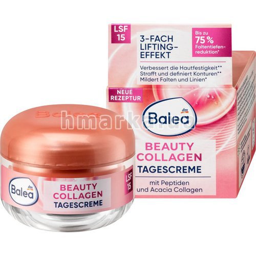 Фото Дневной крем Balea Beauty Collagen SPF15 с лифтинг-эффектом, 50 мл № 1