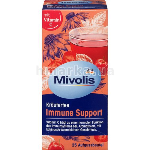 Фото Чай травяной Mivolis «Поддержка иммунитета» с витамином С (25 пакетиков), 50 г № 1