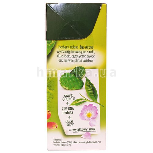 Фото Чай зелёный Big - Active Herbata Zielona с опунцией и розой крупнолистовой, 100 г № 3