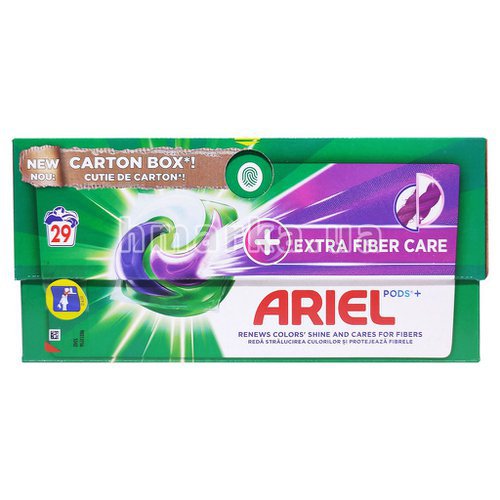 Фото Стиральные капсулы с сохранением цвета Ariel +Extra Fiber Care, 29 шт. № 1