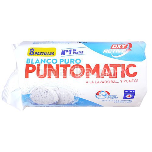 Фото Пральний порошок Puntomatic в таблетках з активним киснем для білих речей, 8 шт. № 1