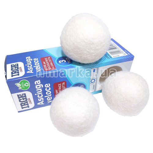 Фото Шерстяные шарики для быстрого высыхания и смягчения белья в сушильной машине IRGE, 3 шт № 1