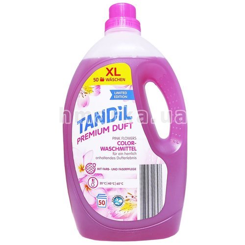 Фото Гель для прання кольорових речей Tandil Рожеві квіти, на 50 прань, 2.75 л № 1