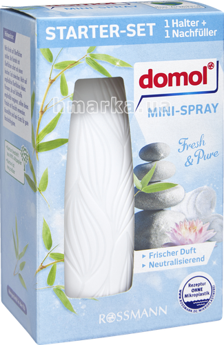 Фото Освежитель воздуха мини-спрей Domol Fresh & Pure, стартовый набор, 25 мл № 1