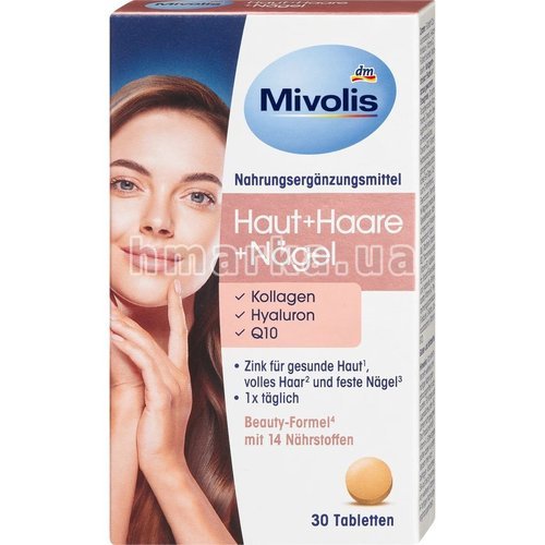 Фото Комплекс витаминов Mivolis для волос, кожи и ногтей, 30 капсул, 22 г № 1