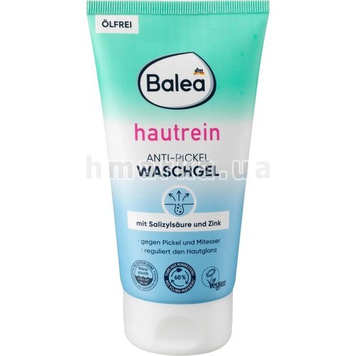 Фото Гель для умывания Balea Skin Clean против прыщей с салициловой кислотой и цинком, 150 мл № 1