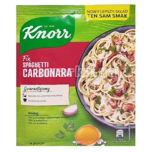 Фото Соус Knorr для приготовления спагетти Карбонара, 38г, 4 порции № 1