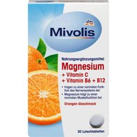 Магний+Витамин С+Витамин В6+В12 Mivolis, таблетки для рассасывания, 30 шт, 45г