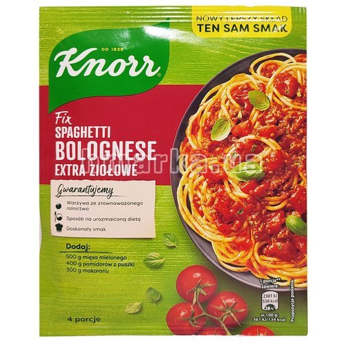 Фото Соус Knorr для приготовления спагетти Болоньезе с экстра травами, 42 г, 4 порции. № 1