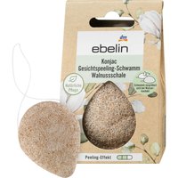 Спонж для пилинга лица Konjac Ebelin с скорлупой грецкого ореха, 1 шт