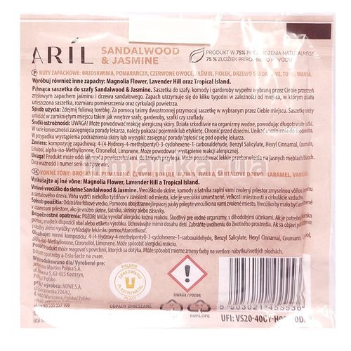 Фото Ароматизоване саше до шафи Aril Сандалове дерево і Жасмин, 5.5 г № 2