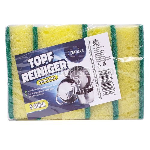 Фото Губка для мытья посуды Deluxe Topf Reiniger, 5 шт № 1