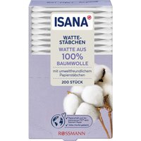 Ватные палочки Isana из 100% хлопка, 200шт.