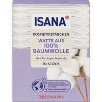 Косметичні ватні палички Isana из 100% хлопка, 70 шт.