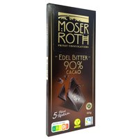 Черный горький  шоколад Moser Roth, 90% какао, 125 г