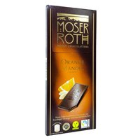 Темный шоколад Moser Roth с апельсиновым соком и кусочками миндаля, 125 г.