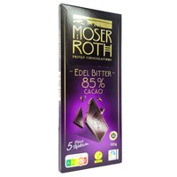 Черный горький  шоколад Moser Roth, 85% какао, 125 г