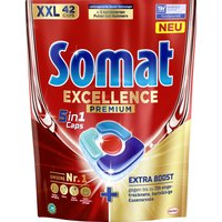 Таблетки для посудомоечной машины Somat Excellence Premium 5в1, 42 шт.