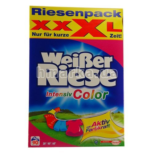 Фото Пральний порошок Weisser Riese "Intensiv Color" для кольорової білизни, 6.3 кг № 1