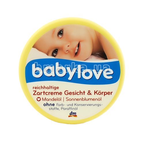 Фото Крем дитячий Babylove для обличчя і тіла з мигдалем та соняшниковою олією, 150 мл № 4