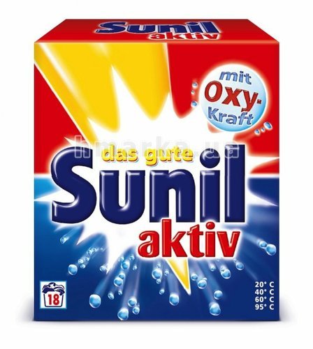 Фото Пральний порошок Sunil "Aktiv" для білих речей, 1.215 кг № 1