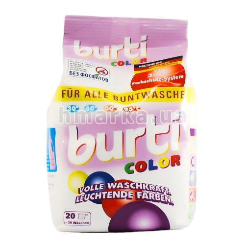 Фото Стиральный порошок Burti "Color" для цветного белья без фосфатов, 1.5 кг № 3