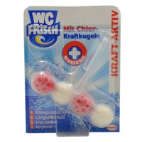 Блок для унітазу WC Frisch "Mit Chlor-Kraftkugeln" з хлором, 4 кульки