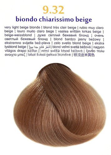 Фото Крем-фарба для волосся Brelil 9.32 дуже світлий бежевий блонд 100мл № 1