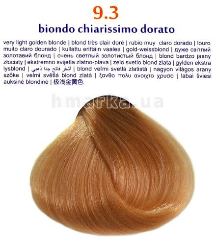 Фото Крем-фарба для волосся "Brelil 9.3 дуже світлий золотавий блонд", 100 мл № 1