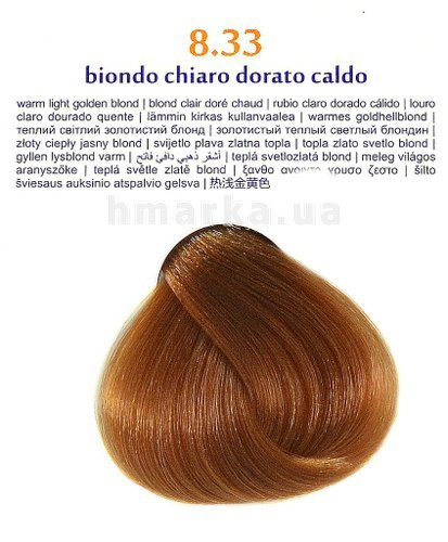 Фото Крем-фарба для волосся "Brelil 8.33 теплий світлий золотавий блонд", 100 мл № 1