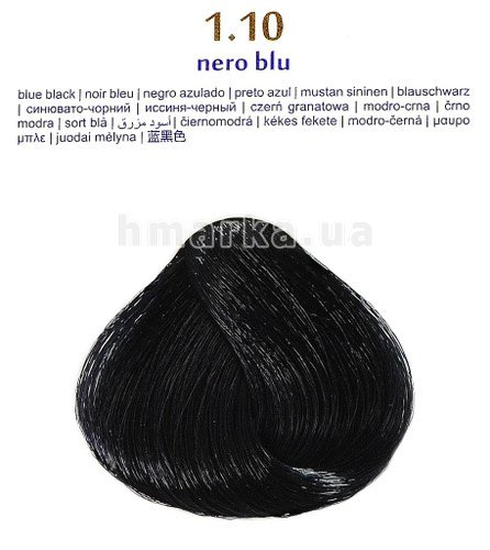 Фото Крем-фарба для волосся "Brelil 1.10 синювато-чорний", 100 мл № 1