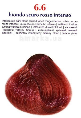 Фото Крем-фарба для волосся "Brelil 6.6 насичений червоний темний блонд", 100 мл № 1