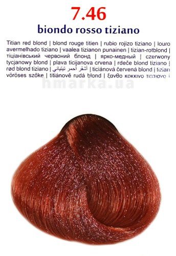 Фото Крем-фарба для волосся "Brelil 7.46 тіціанівський червоний блонд", 100 мл № 1