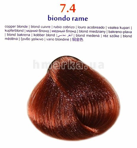 Фото Крем-фарба для волосся "Brelil 7.4 мідний блонд", 100 мл № 1