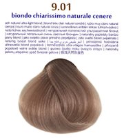 Крем-фарба для волосся "Brelil 9.01 натуральний попелястий дуже світлий блонд", 100 мл