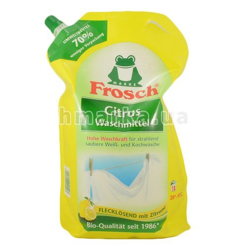 Фото Засіб для прання "Frosch Цитрус" для білої білизни, 1.8 л № 1