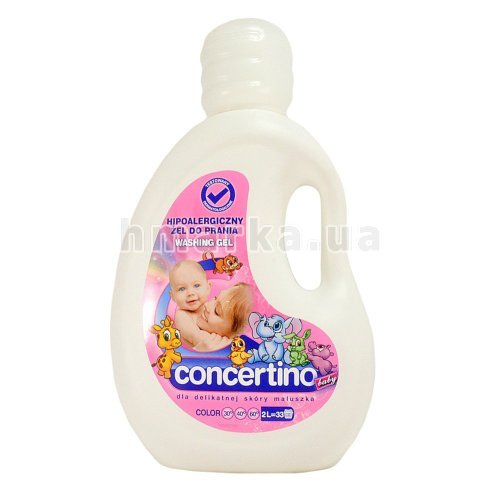 Фото Засіб для прання Concertino baby Color дитячий гіпоалергенний для кольорових речей, 2 л № 1