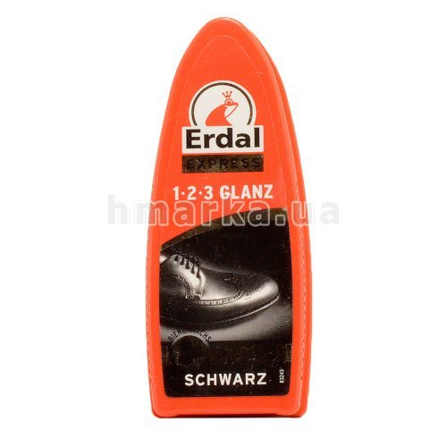 Фото Поліруюча губка для взуття "Erdal express 1-2-3 блиск" чорна № 1