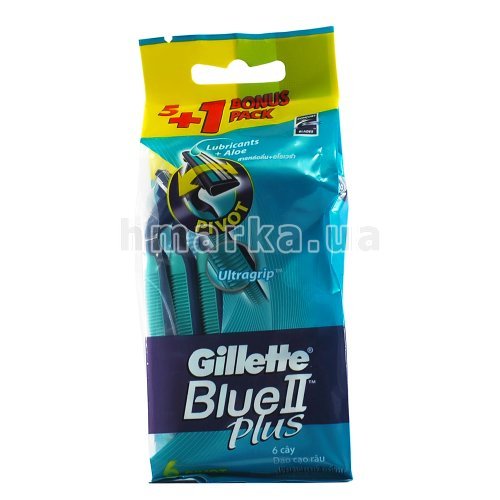 Фото Станок для бритья одноразовый Gillette "Blue II Plus", 6 шт. № 1