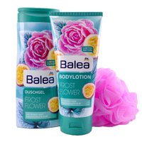 Подарунковий набір Balea 3-в-1 "Лосьйон,  гель для душу і мочалка  "Морозна квітка", 200 ml & 300 ml
