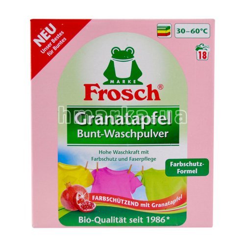 Фото Пральний порошок Frosch "Granatapfel" для кольорових речей, 1.35 кг № 1
