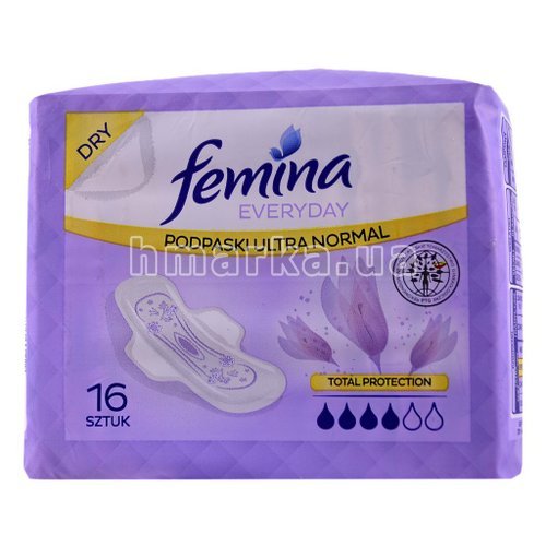 Фото Прокладки для інтимної гігієни Femina Everyday ultra normal, 16 шт. № 1