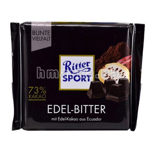Фото Шоколад чорний Ritter Sport "Edel - Bitter", 73 % кaкao, 100 г № 1
