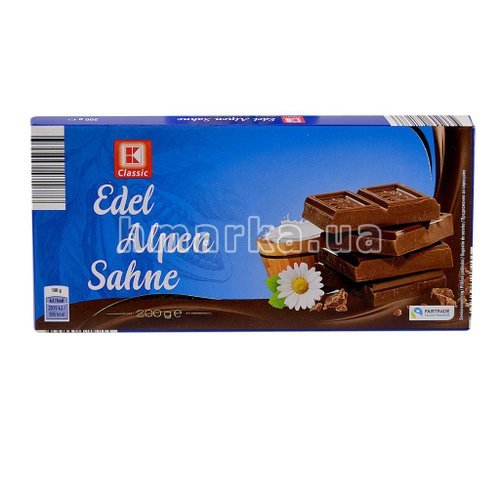 Фото Шоколад молочний K-Classic "Edel Alpen Sahne", 200 г № 1