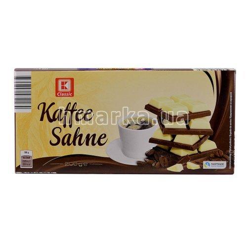 Фото Шоколад K-Classic Kaffee Sahne зі смаком кави, 200 г № 2