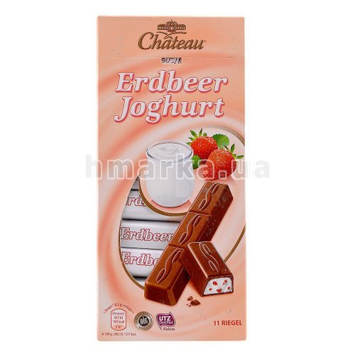 Фото Шоколад Chateau "Erdbeer Joghurt", 200 г (11 шт. х 18,2 г) № 1