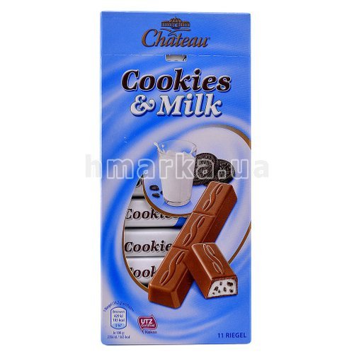Фото Шоколад молочний Chateau "Cookies & Milk", 200 г (11 шт. х 18,2 г) № 1